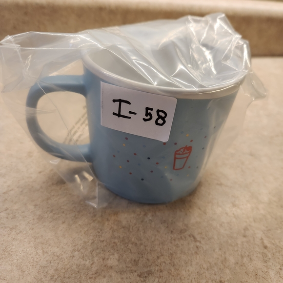 Chic-fl-A Blue Confetti Ceramic Mug New - Picture 6 of 6